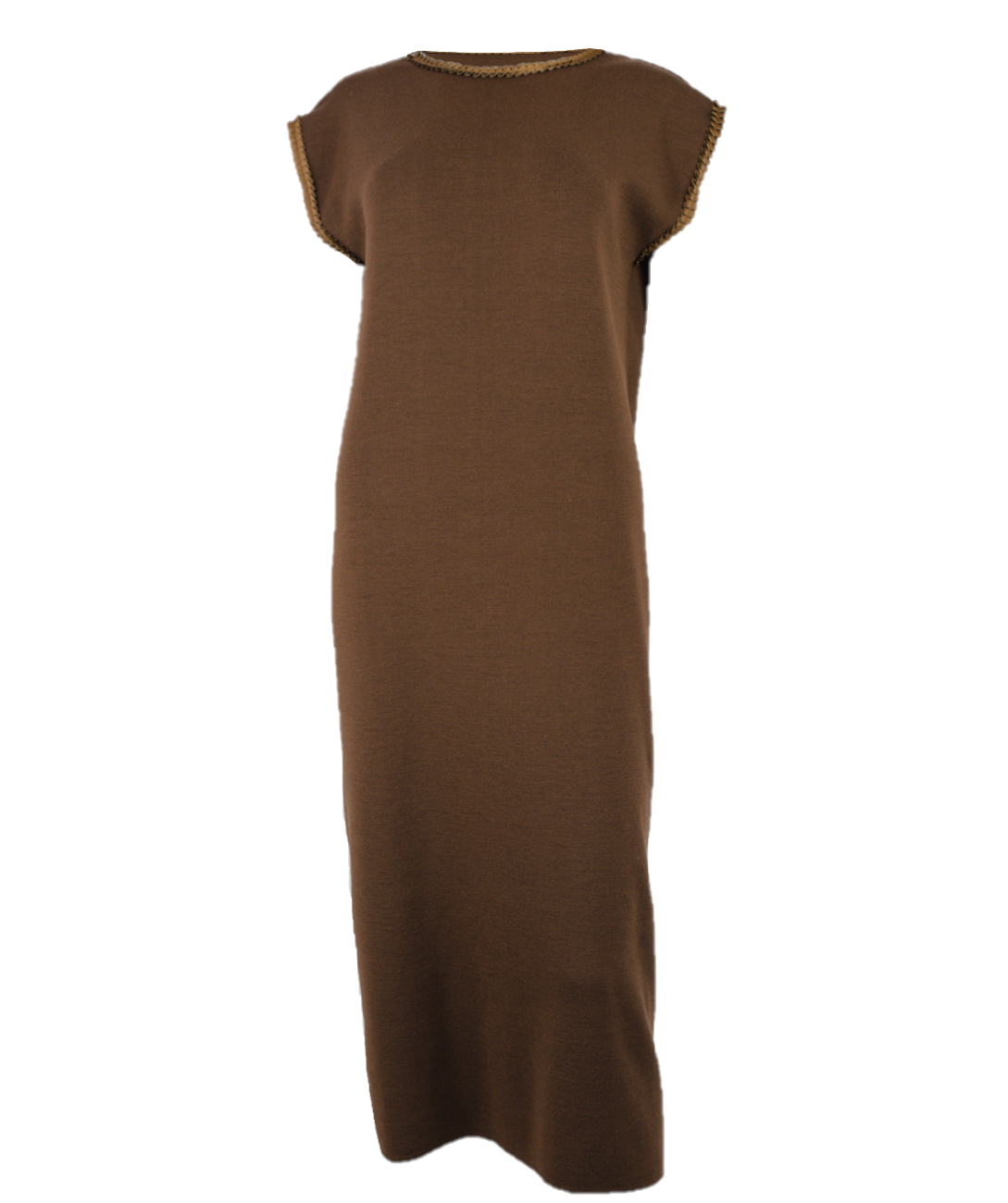 Rochie dreaptă chestnut din lână 