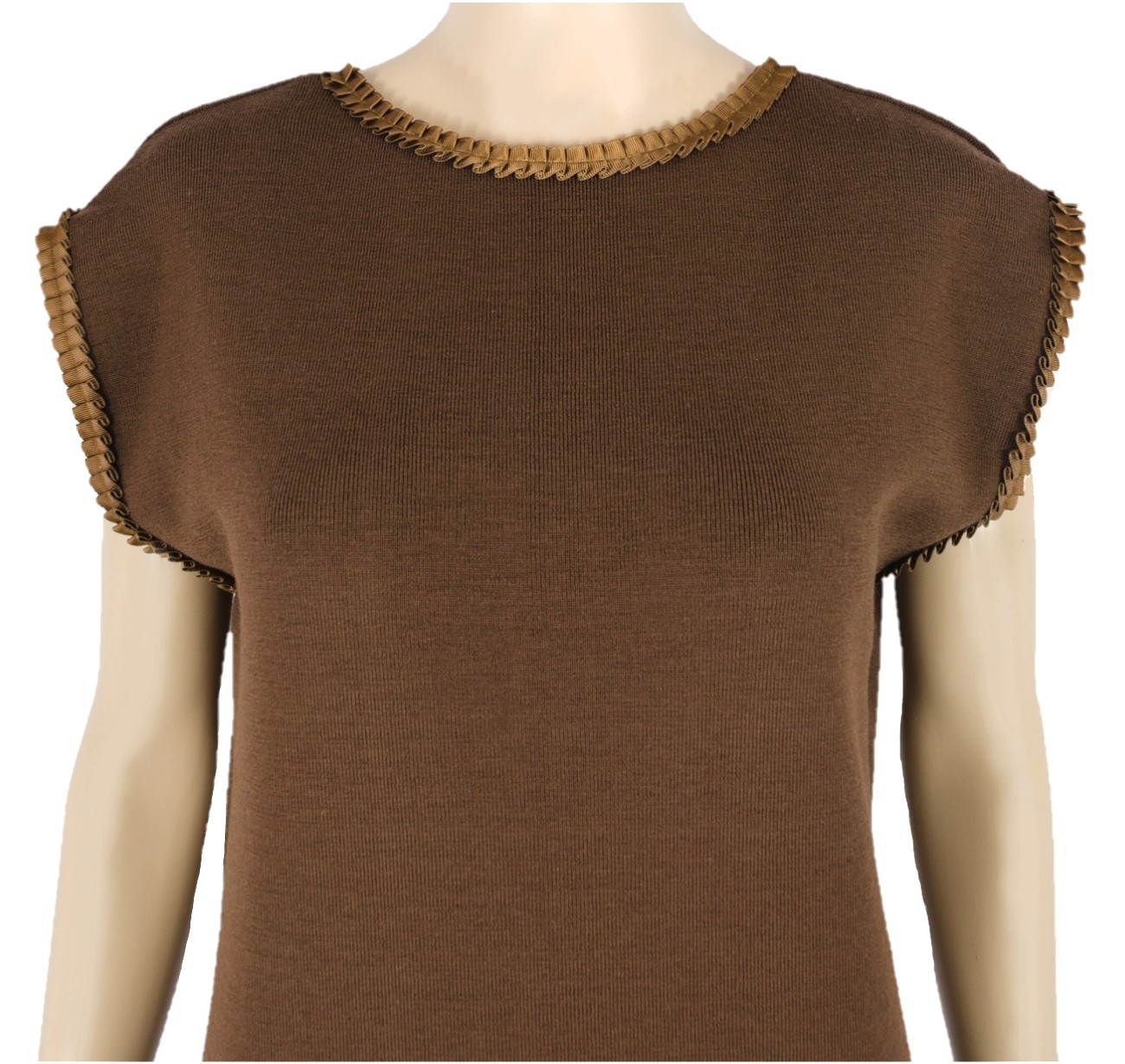 Rochie dreaptă chestnut din lână 