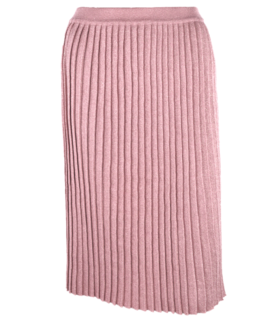 Fustă plisată 57 cm cipria vîscoză & lurex
