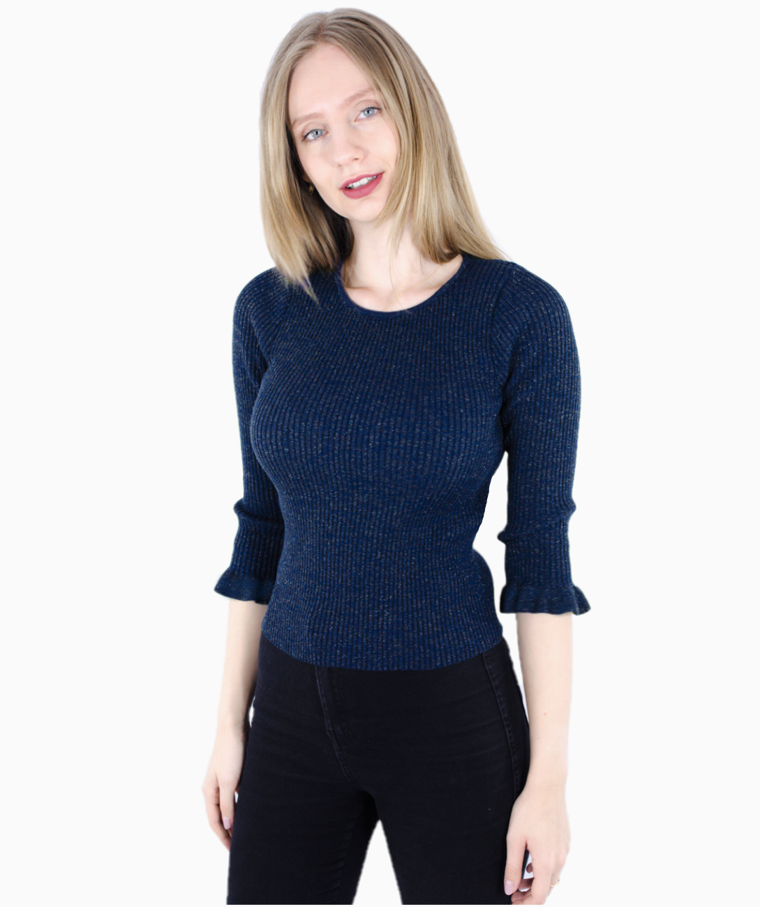 Bluză patent shiny blue