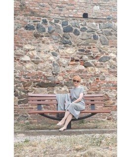 Rochie in dungi Milky green/Amethyst din bumbac