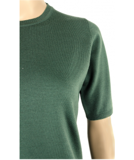 Bluză turf green - lână merinos extrafină