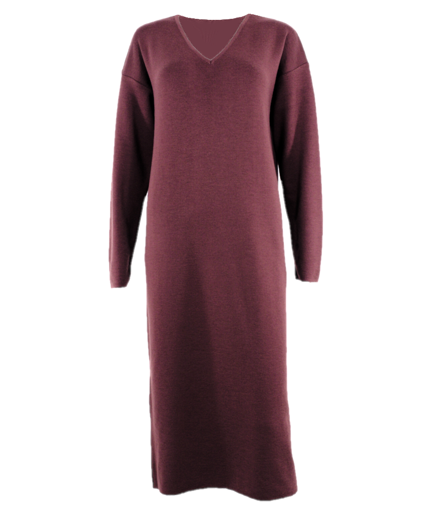 Rochie midi chestnut din lână 