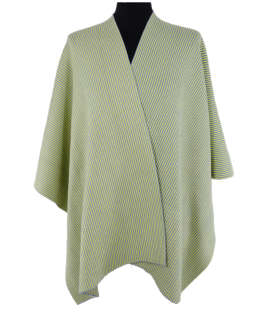 Poncho in dungi Cedro/Alice blue din bumbac