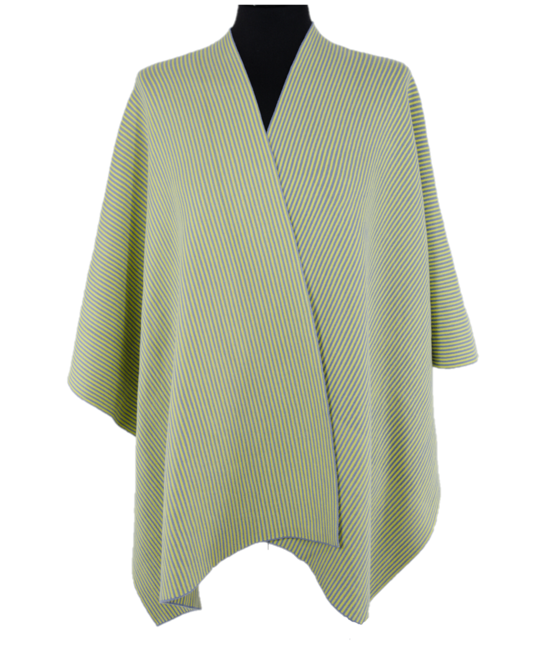 Poncho in dungi Cedro/Alice blue din bumbac