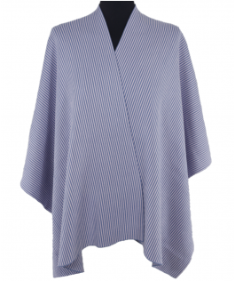 Poncho in dungi Pink/Alice blue din bumbac