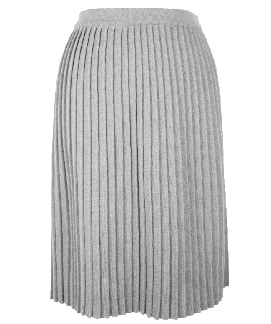 Fustă plisată lână 65cm silver gray